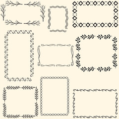 hand drawn vintage frames .
