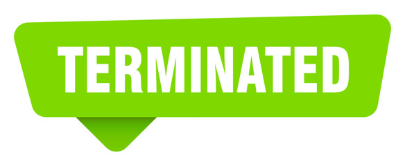 terminated green sign isolated on transpatent background. terminated sticker