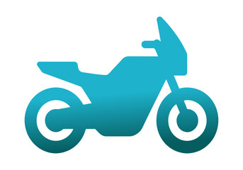 Teal Motorcycle Icon: Gradient Silhouette Vector Graphic for Motorbikes, Scooters, Travel, Delivery, and Adventure Apps