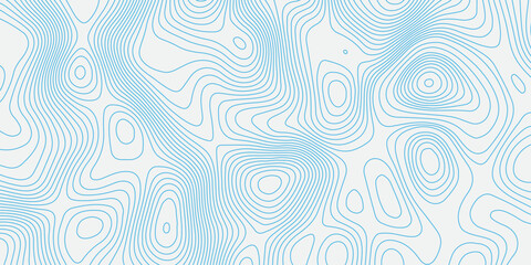 Fototapeta premium “Abstract blue topographic contour pattern with fluid, wavy elevation lines on a clean white background. Minimal, modern and seamless design ideal for backgrounds, mapping graphics and digital artwork