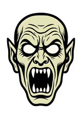 Fototapeta premium Scary vampire face isolated on white background