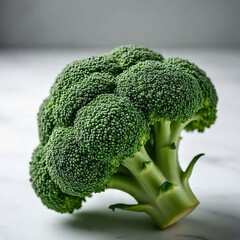 Fresh Broccoli Close-Up on White Background &ndash; AI Generated