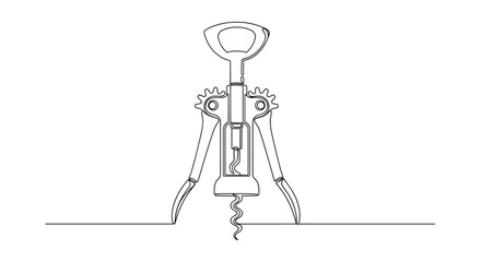 Corkscrew opener with handle and twist mechanism on a tabletop  