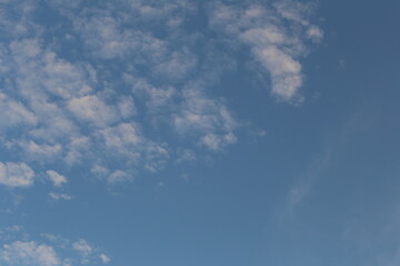 Serene Blue Sky with Wispy Clouds, Ideal for Tranquil Backgrounds and Nature-Inspired Projects, Perfect for Illustrating Calmness and Open Spaces