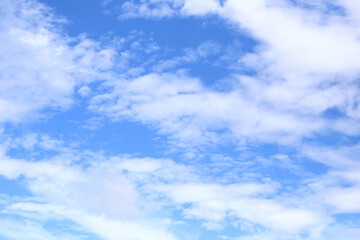 Blue sky with white clouds in the daytime background.