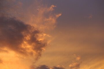 Clouds and twilight sky in the background after sunset Sky view for natural landscape design.
