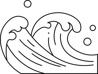 Illustration of Ocean Waves vector outline