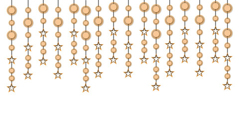 gold silver beaded curtain hanging decoration with alternating metallic beads for elegant party wedding backdrop design