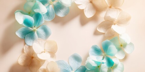 Fototapeta premium Beautiful floral arrangement in soft blue and cream tones