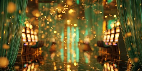 Obraz premium Game machines of the casino behind the curtains of the stage.