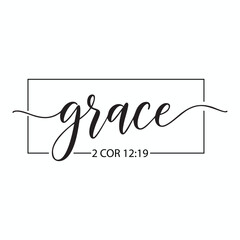 Grace Script 2 Cor 12 19 Bible Verse Calligraphy Design