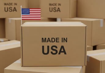 The "MADE IN USA." stamp on the cardboard box represents the national quality assured under the American flag.