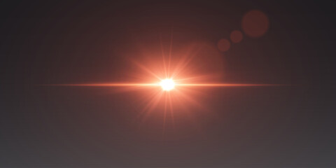 Red flash of lens and light. Vector EPS10