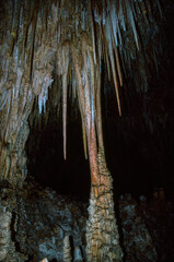 Stalactite and stalagmites in Carlsbad Caverns National Park, New Mexico
