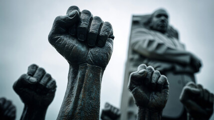 Civil rights monument symbolizes the struggle for freedom and justice against segregation and oppression