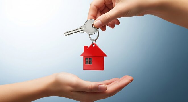 Excited to buy your first home? A new house key and adorable house keychain is now in your hands - Powered by Adobe