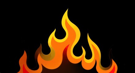 Vibrant flames dancing against a dark backdrop, creating a fiery spectacle.