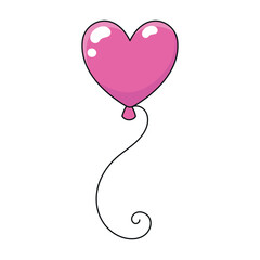 Balloon - heart. Isolated background. Vector illustration