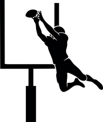 Basketball player dunking ball into hoop silhouette vector illustration black and white sports action jump