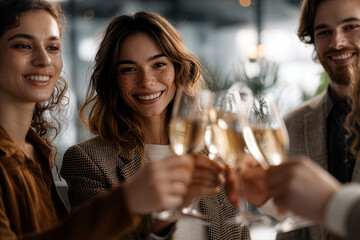 Gen Z Team Celebration - Toasting Mocktail in Office - Inclusive Culture