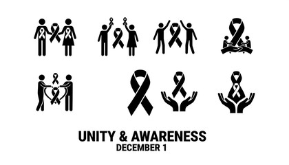 Black & White HIV Prevention Symbol Vector Icons1