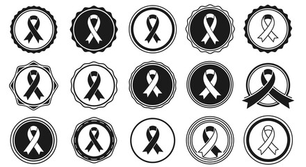 Black & White HIV Prevention Symbol Vector Icons1
