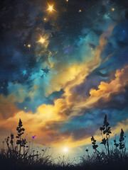 sunset in the mountains