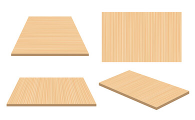 Wooden plank illustration. Abstract wood natural grain texture background. Top view and perspective wooden table or floor. Vector illustration