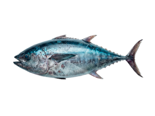 Realistic Whole Tuna Fish on White Background