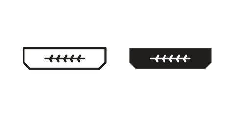 HDMI icon illustration, thin line vector, web design sign,