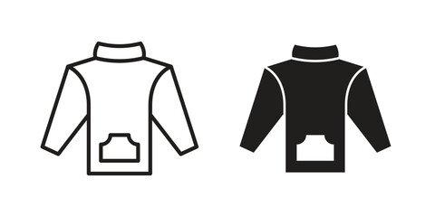 Naklejka premium Hoodie jacket icon illustration, thin line vector, web design sign,