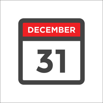 December 31 calendar icon day of month