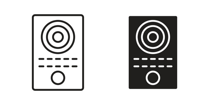 Intercom icon illustration, thin line vector, web design sign,
