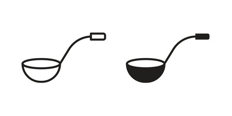 Ladle icon illustration, thin line vector, web design sign,