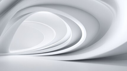 Obraz premium Waves of white curves form a tranquil environment filled with soft light and graceful lines.