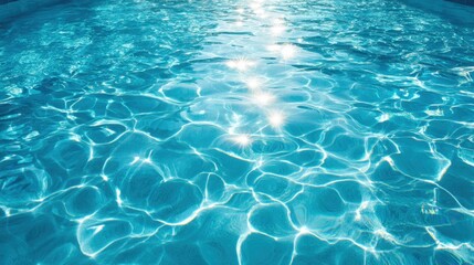 Obraz premium Rippling blue water reflects light creating a calming atmosphere near the pool.