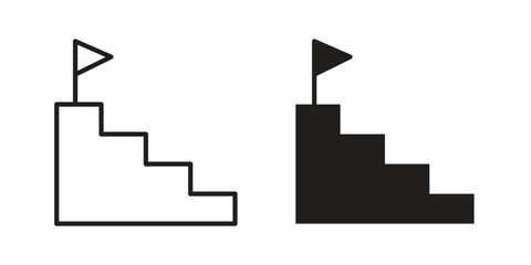 Next steps icon illustration, thin line vector, web design sign,