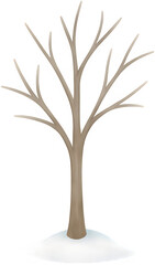 Obraz premium Bare Winter Tree Illustration