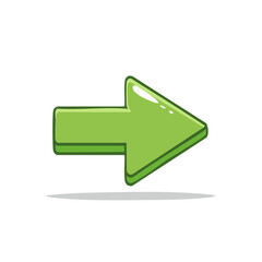 Right green arrow vector cartoon graphic direction pointer sign isolated
