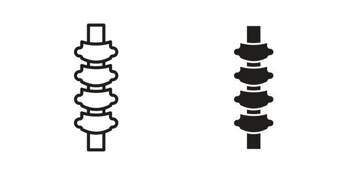 Spinal column icon illustration, thin line vector, web design sign,