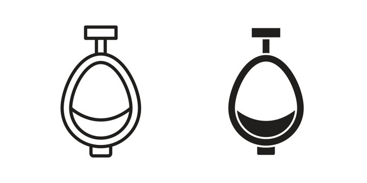 Urinal icon illustration, thin line vector, web design sign,