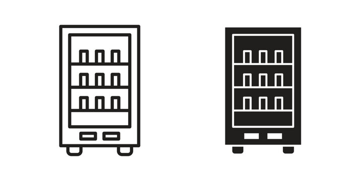 Vending machine icon illustration, thin line vector, web design sign,