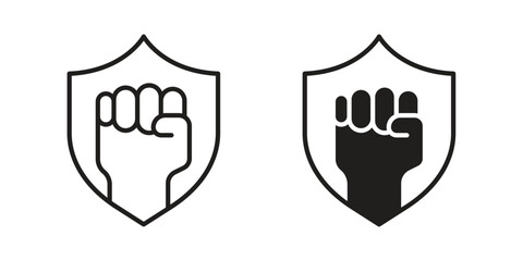 Obraz premium Will power icon illustration, thin line vector, web design sign,