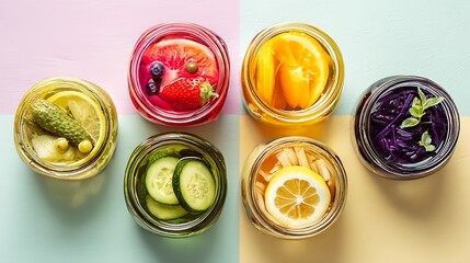 Homemade pickled vegetables and fruits in jars recipe ideas and canning guide tips