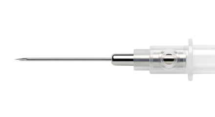 Close-up of a syringe needle isolated PNG with Transparent Background