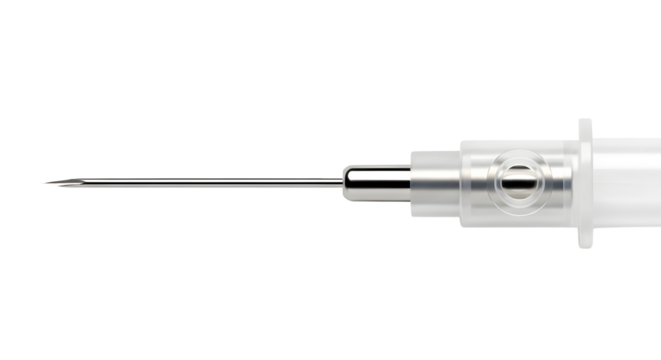Close-up of a syringe needle isolated PNG with Transparent Background