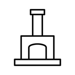 Simple outline icon of a traditional fireplace with chimney
