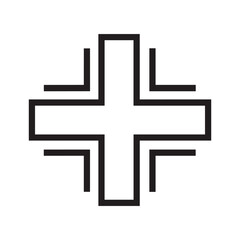 Fototapeta premium Abstract geometric cross shape with sharp angles and clean lines