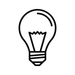 Simple outline drawing of a classic incandescent light bulb