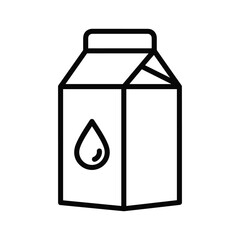 Simple outline icon of a milk carton with a water drop symbol